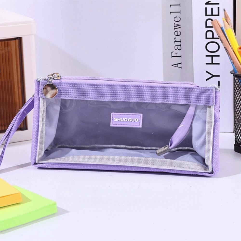Transparent Pencil Bag Large Capacity Storage Bag Multifunctional Zipper Pen Bag Students