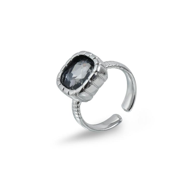 Minimalist Rhinestone Open Ring For Women Korean Fashion Geometry Adjustable Knuckle Ring Party Jewelry Lady Gift