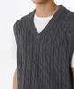 Musinsa Standard Cotton Cable V-Neck Knit Vest [Gray]