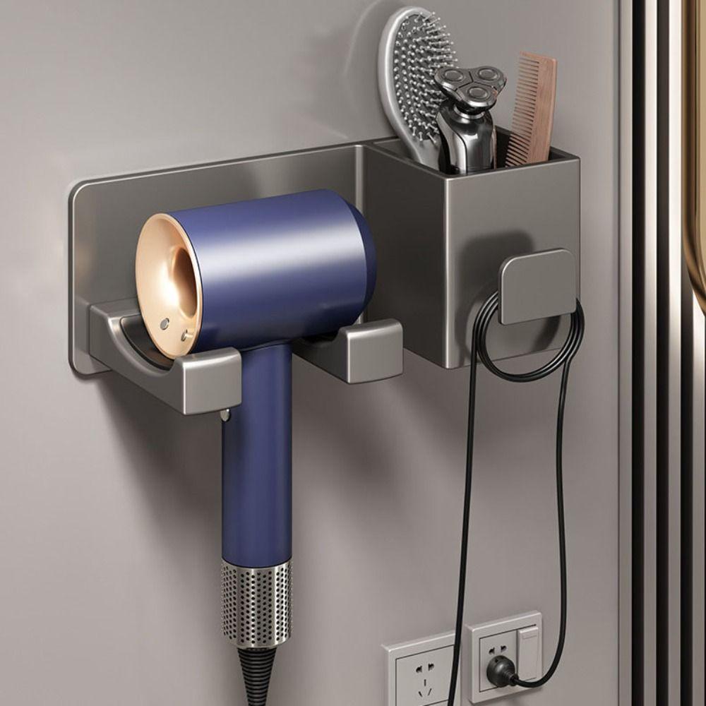 Wall Mounted Storage Bracket Multi-Functional Blower Holder Hair Dryer Shelf  Home Bathroom