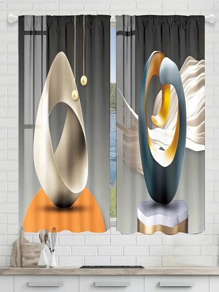 Abstract Three Dimensional Geometric Art Pattern Printed Curtains Bedroom Living Room Home Decoration Made Of Polyester Window Treatment