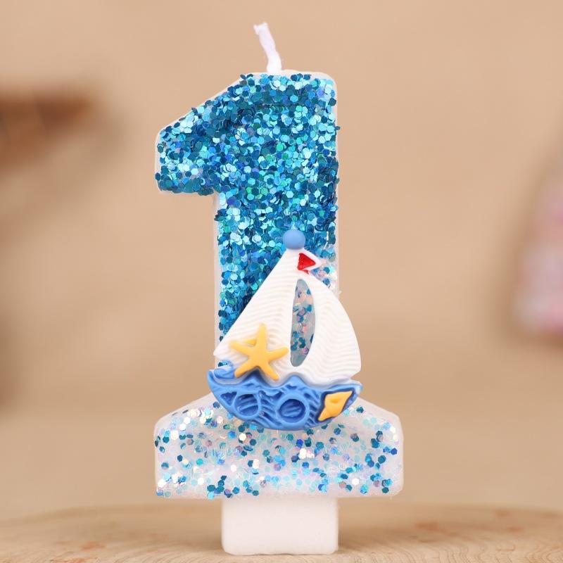 Sailing Number Birthday Candle Cake Party Decoration First Birthday Handmade Candle 0-9