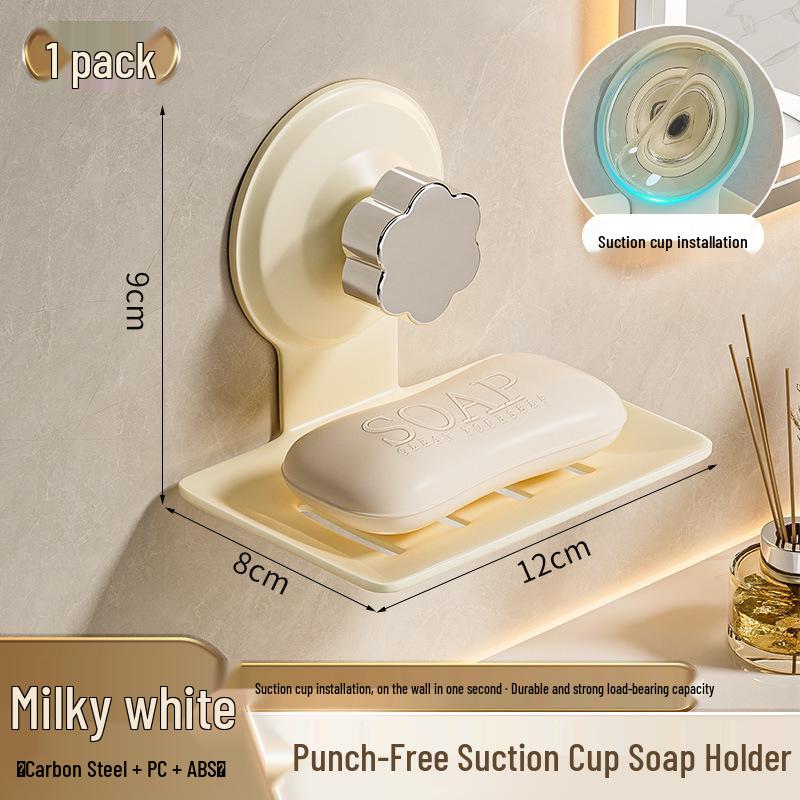 Wall-Mounted Soap Dish: Punch-Free, Draining Holder for Bathroom and Toilet