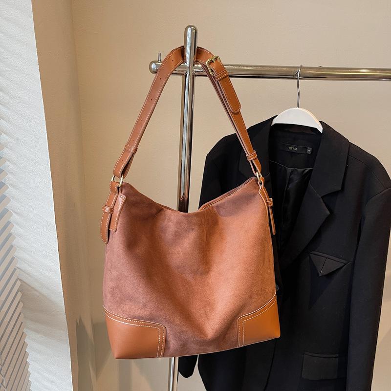 Casual Commuting Large-capacity Suede Bag Women's New Versatile Shoulder Bag Slack Tote Bag