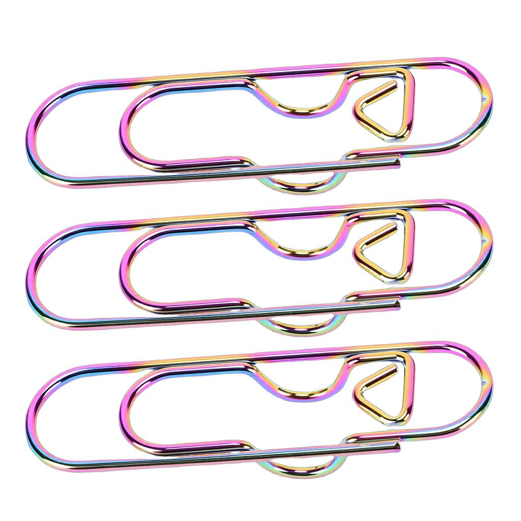20PCS Stainless Steel Pen Clips Paperclip Pencil Holder for Journal Notebook Dazzling Color
