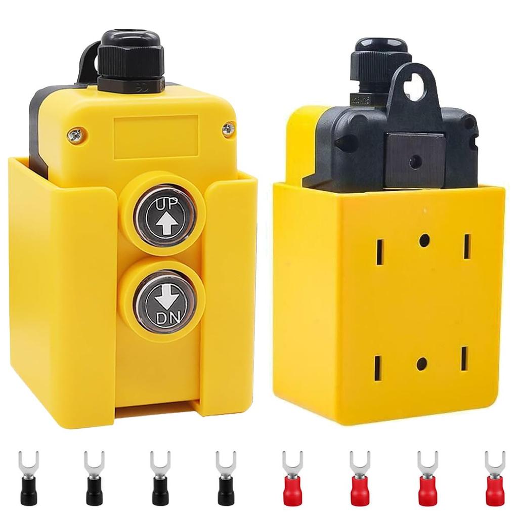 Xiatiosann DC 12V Dump Trailer Remote Control Waterproof Momentary Control Switch for Tipping Electric and Lifting Platforms with Fork Connectors