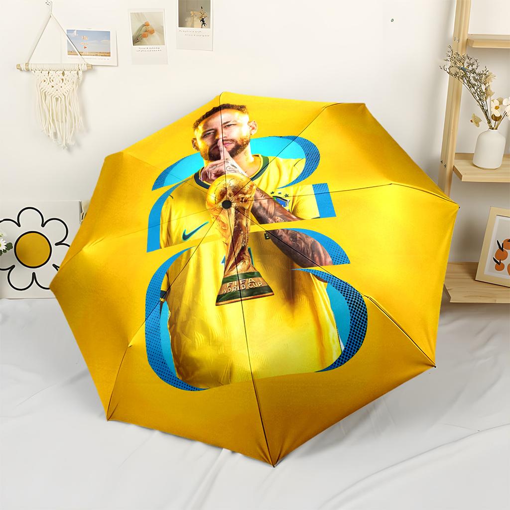 Neymar Player Action Outdoor Automatic Umbrella Sturdy 8-Rib Shaft Compact Design All-Season Travel Stylish Accessory