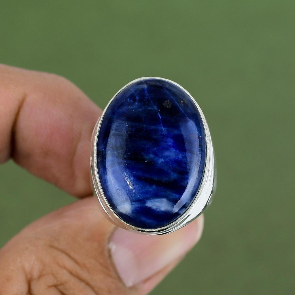 Sodalith Ring 925 Sterling Silber Ring Echter Edelstein Ring Handgefertigter Ring Sehr Hübscher Sodalith Schmuck Geschenke Für Ihn In Ringgröße Erhältlich