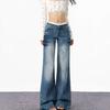 Fashionable Comfortable Vintage Wide Leg Jeans Female Autumn Skinny Low Waist Loose Straight Peplum Trousers Jeans for Women Long Denim Pants