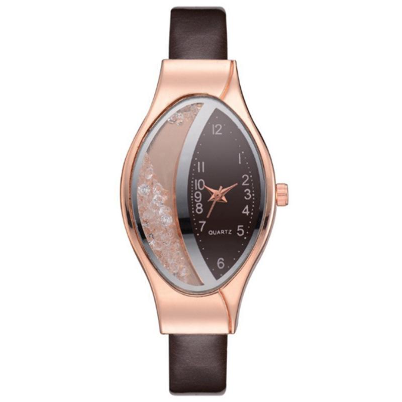 Ladies Watch Alloy Feature Oval Quicksand Watch factory direct selling price