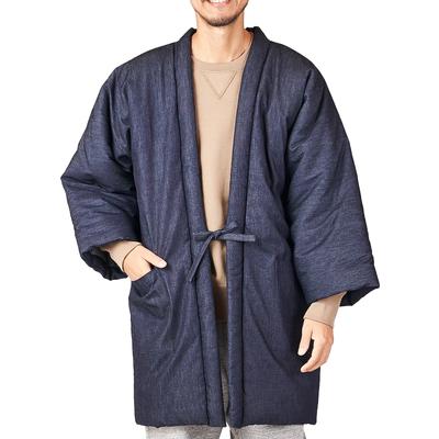 Watanosato (Watano Sato) Vyrobeno v Japonsku Okayama Denim Bavlnou plněný Hanten (Jedna velikost pro všechny) pro muže