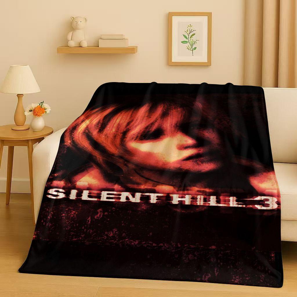 Classic Game Silent Hill Pyramid Head Horror Movie Flannel Blanket,Ultra Soft Warm Plush Throw for Home Bedroom Bed Sofa Cover