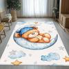 Sleeping Bear On Moon Carpet Boys and Girls Bedroom Rug Playroom, Nursery Decor Kid's Play Mat Bedroom Hallway Living Room Rug
