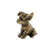 Handmade Solid Brass Dog Figurine Solid Copper Puppy Brass Sculpture Ornament for Home Decoration and Art Collectors