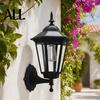 Solar Powered Porch Light Vintage Wall Light, Motion Sensor Outdoor Sconce with Glass Courtyard Lighting Shade, Waterproof Garden Lantern for