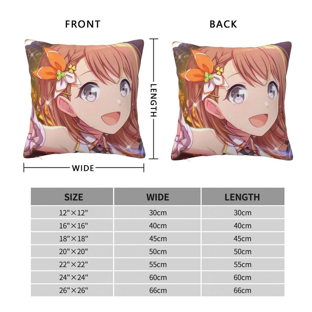 Anime Minori Hanasato Square Pillowcase Cushion Cover Pillow Case Throw Pillow Cover for Home Bedroom Car