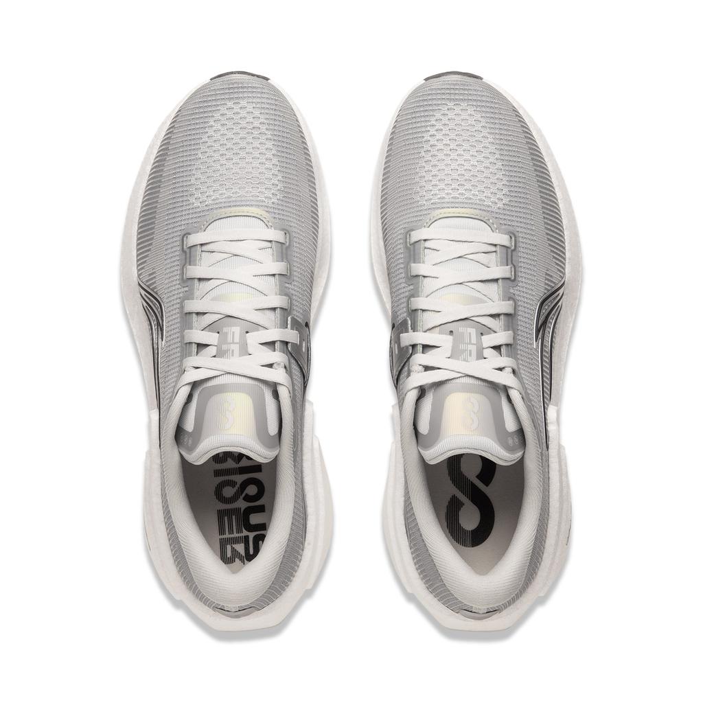 New LiNing Liuliu 8 Cushioned Slip-Resistant Abrasion-Resistant Low-Top Running Shoes Men's White Gray ARZU007-2
