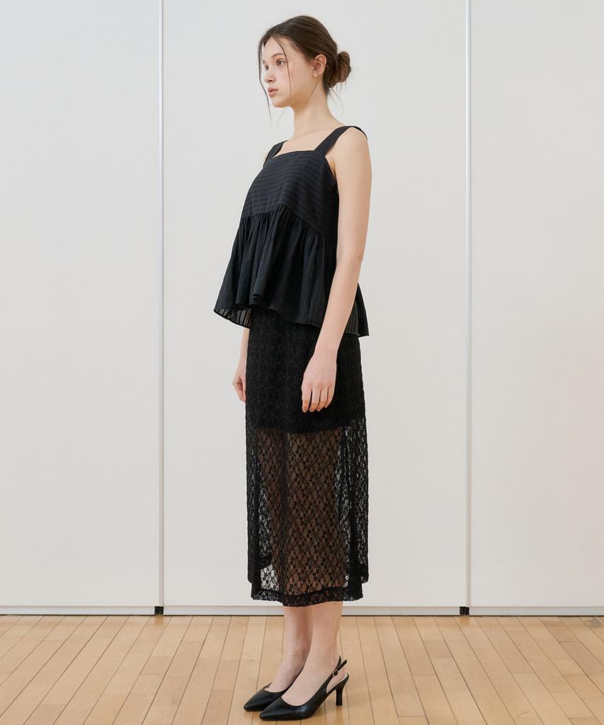 Bye Bye Seop Lace Skirt Black [T52]