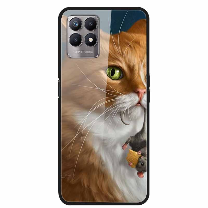 For Realme 8i Cases Realme 8 5G Tempered Glass Hard Back Cover For Realme8 Phone Cases Soft Bumper Fundas for Realme 8 i Realme8
