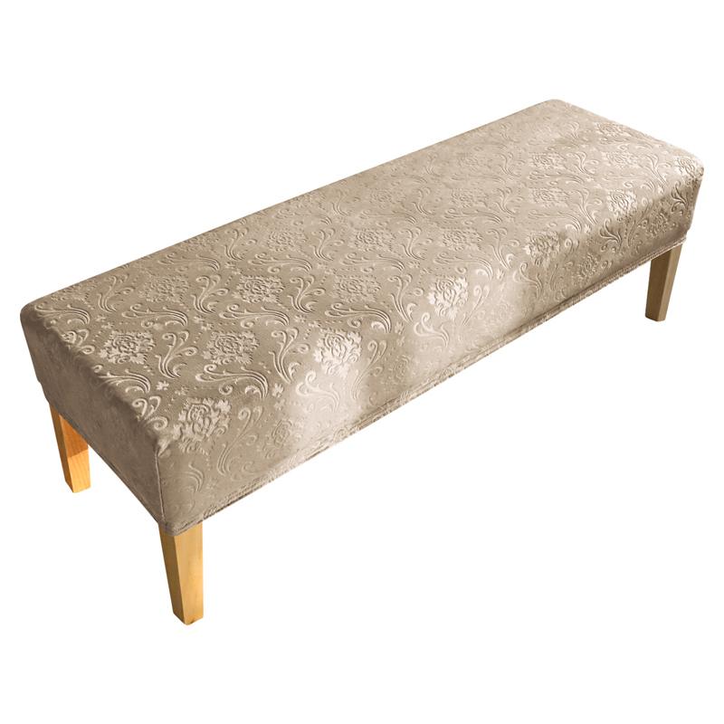 Velvet Embossed Piano Stool Cover Home Dressing Room Bench Printed Elastic Dust Cover Soft Stretch Dining Room Chair Protector
