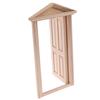 1:12 Dollhouse Miniature Simulation Diy Wooden Spire Door Furniture Accessories