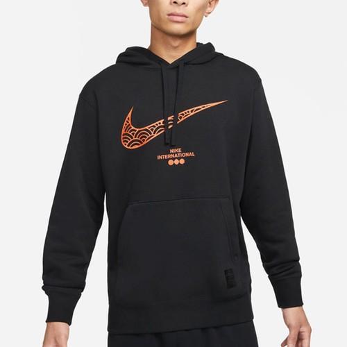 Nike Printed Knit Logo Pullover Hoodie for Men Black