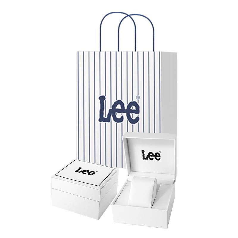 Lee Armbanduhr Quarzwerk Silikonarmband Weißes Zifferblatt Unisex Geburtstag Schulkamerad Zurück in die Schule Saison Box M525-LEE
