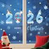 Adesivos de Janela de Natal 2026 Azul Natal Boneco de Neve Flocos de Neve Inverno Decoração de Festa em Casa