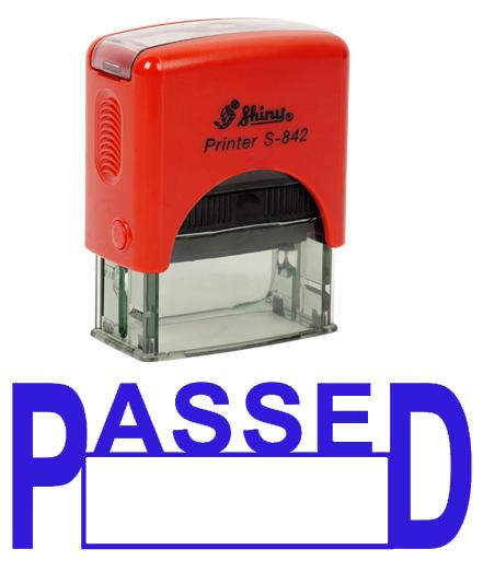 PASSED Self Inking Rubber Stamp Office Stationary Custom Shiny Stamp