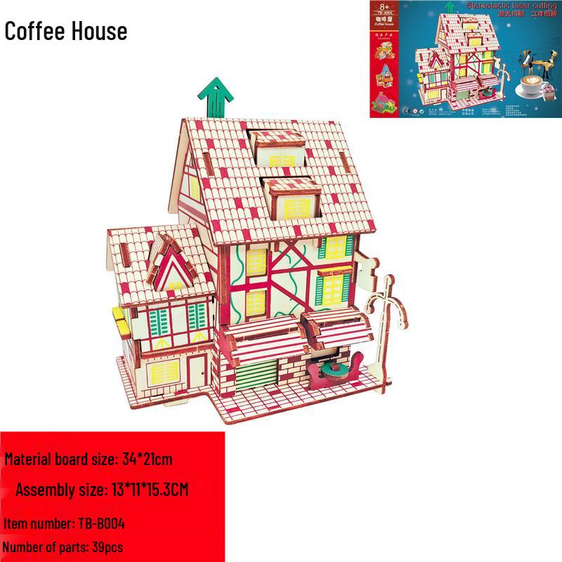 3D Wooden Puzzle Model: DIY Educational Toy for Kids & Adults