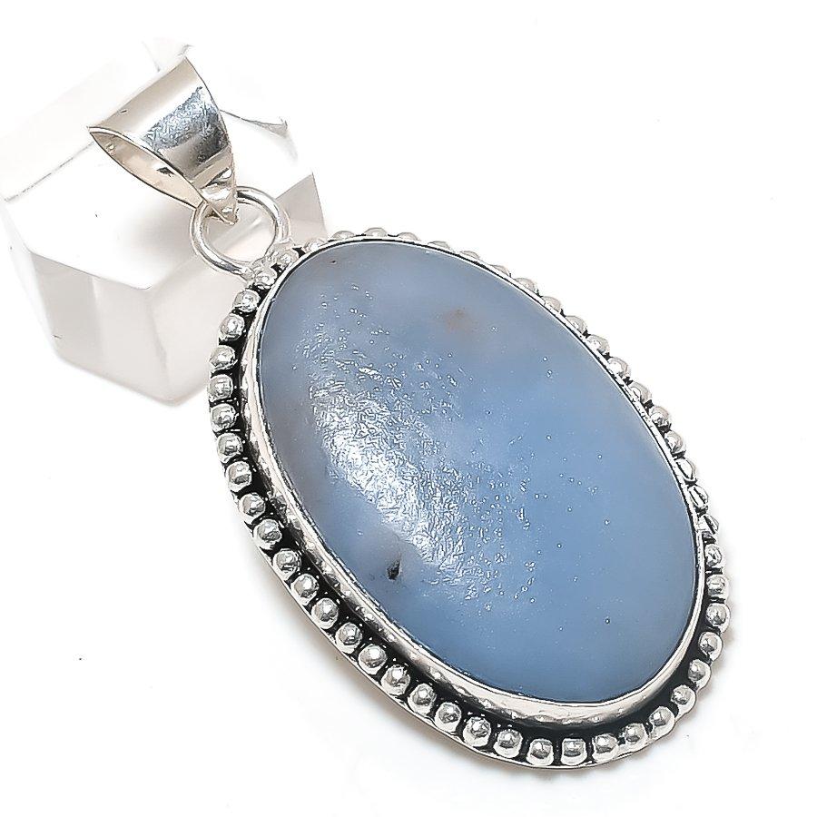 

Angelite Stone Gemstone 925 Sterling Silver Jewelry Pendant 2.17