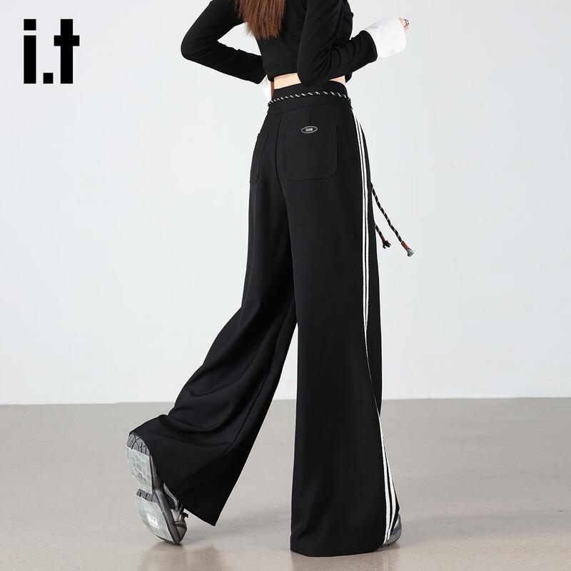 Izzue It Women's High-Waisted Wide-Leg Drawstring Casual Pants