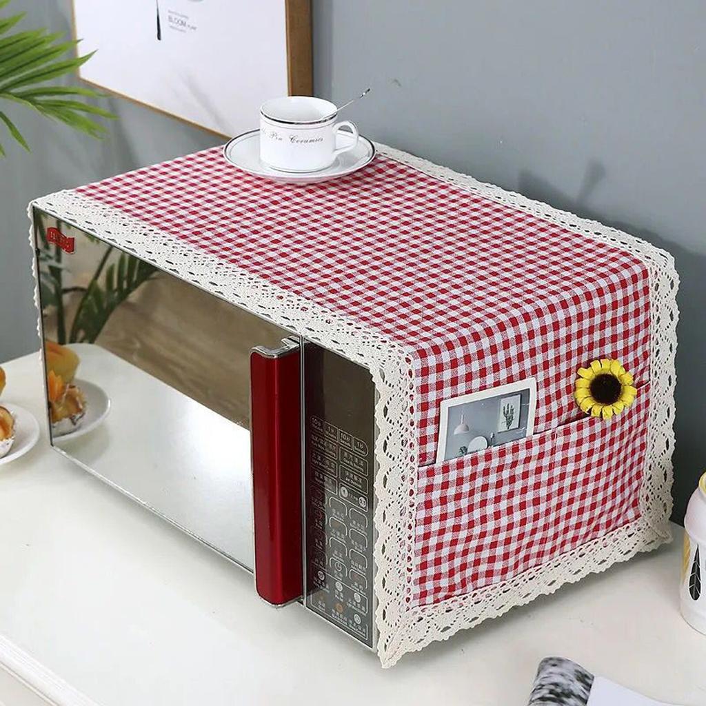 Microwave Oil Proof Cover Cloth Microwave Oven Dust Cover For Kitchen Cleanliness Longevity Classical Design 100x35cm