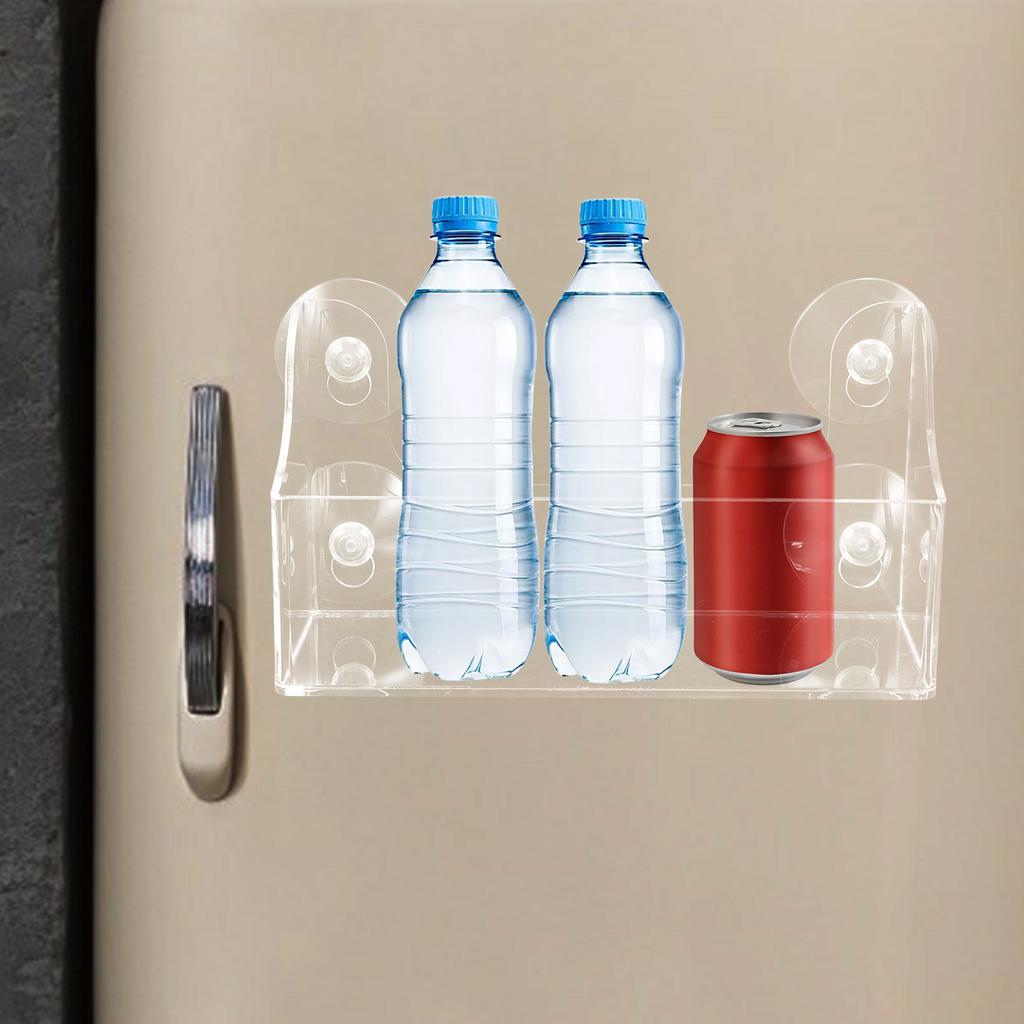 1Pcs Refrigerator Beverage Shelf Suction Acrylic Storage Rack Transparent Drinking Bottle Holder Fridge Organizer Display