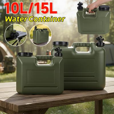 10L/15L No Leakage Camping Bucket with Spigot Water Dispenser W/ Wide Filler Opening for Vehicle Car Outdoor Hiking Picnic