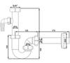 Washbasin Pipe Siphon 5/4" Mm, Drain 32 Mm, With Outlet For Washing Machine/Dishwasher