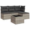 Vidaxl 5-Cz. Conjunto de Muebles de Jardín, Cojines, Ratán Pe Gris Claro