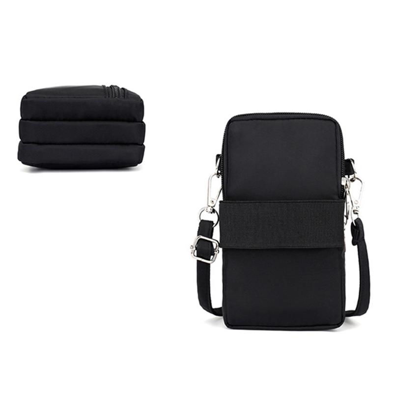 Niumike Mini Borsa A Tracolla Nylon Con Custodia Telefono Rimovibile - Marsupio Unisex Da Viaggio, Sport, Trekking - Leggera E Impermeabile