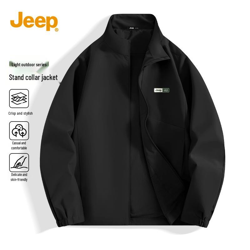 JEEP Men s Spring Lightweight Outdoor Hiking Stand-Collar Jacket M