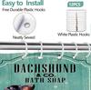Dog Shower Curtain Funny Shower Curtains 60Wx72L Inch Dachshund Bath Soap Shower Curtain Fun Ocean Teal Green Bathtub Vintage Wo