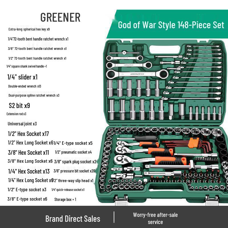 Multifunctional Car Repair Tool Set with Ratchet Socket Wrench