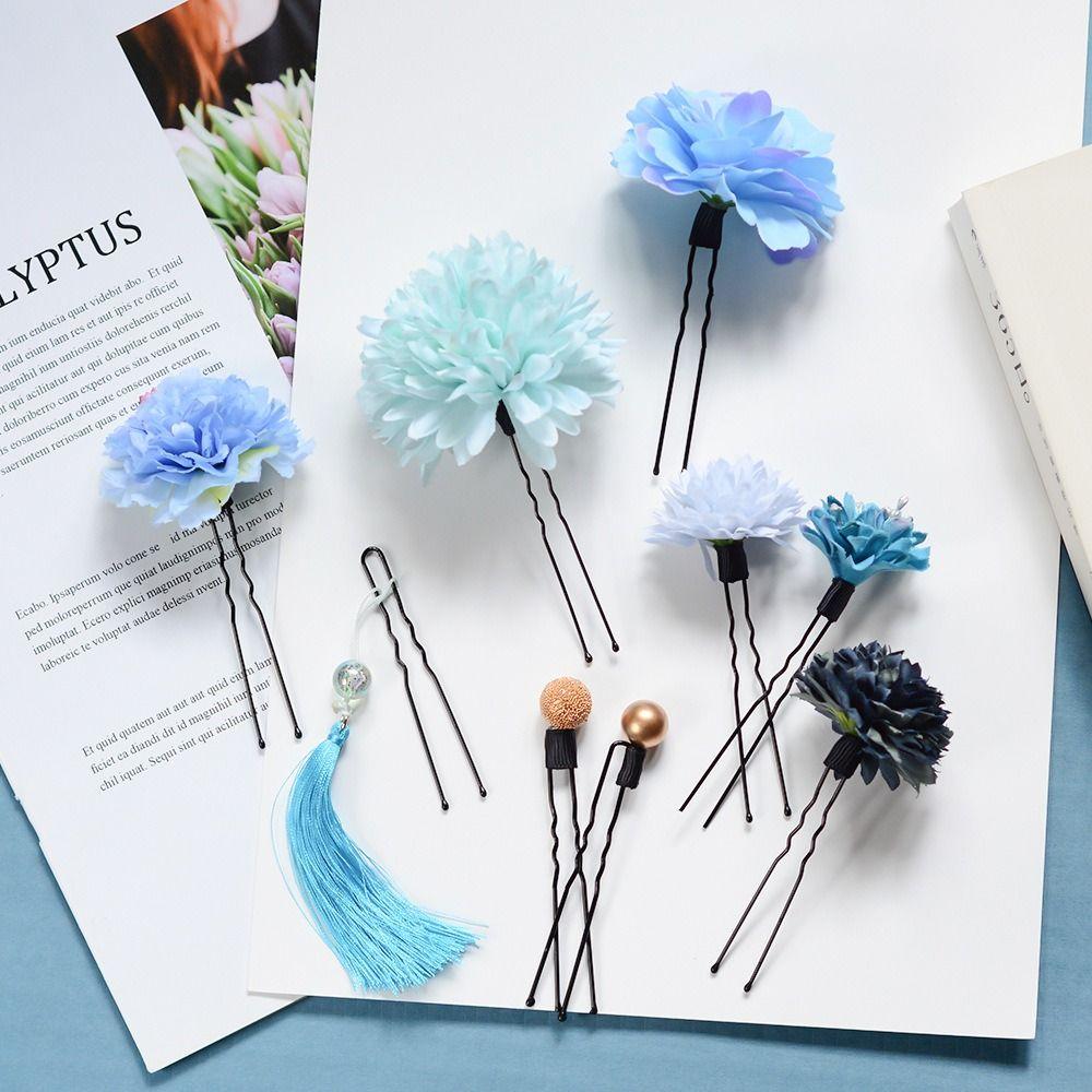 Flower Flower Hair Forks Japanese Style Tassels Hair Stick  Kimono Accessory