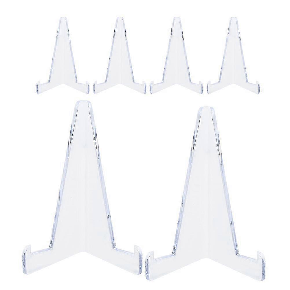 6pcs Trading Card Display Stand Sports Cards Rack Baseball Card Holder Trading Card Shelf Clear Mini Easel Stand for Baseball Trading Cards