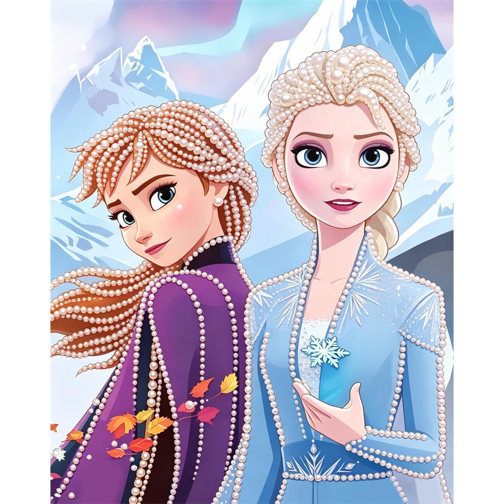 Disney Pearl Painting Frozen Princess Handmade DIY Pearl Gem Painting Pictures Crafts Special Shape Home Wall Decoration 30x40