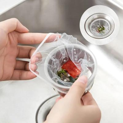 100 buc Filtru de unica folosinta pentru chiuveta Plasa de canalizare pentru bucatarie Filtru de gunoi Sac de filtru pentru chiuveta Accesorii pentru baie0 Scurgere de par Anti-blocare