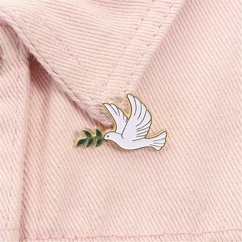 10 Piece Peace Symbol Brooch Badge Pin With Tree Branch Detail Shape For Weddings Business Meetings Everyday Wear