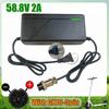 52V 2A Nabíječka Pro E-koloběžku S GX16-3Pin Konektorem 52V 14S 58.8V Nabíjecí Adaptér Pro Nabíječky Lithiových Baterií