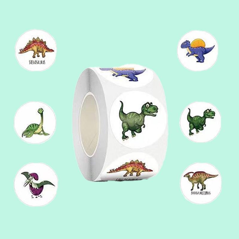 

Dinosaur Cartoon Reward Stickers for Kids - Encouraging Adhesive Labels with Animal Patterns for Kindergarten 2.5CM/500 Stickers