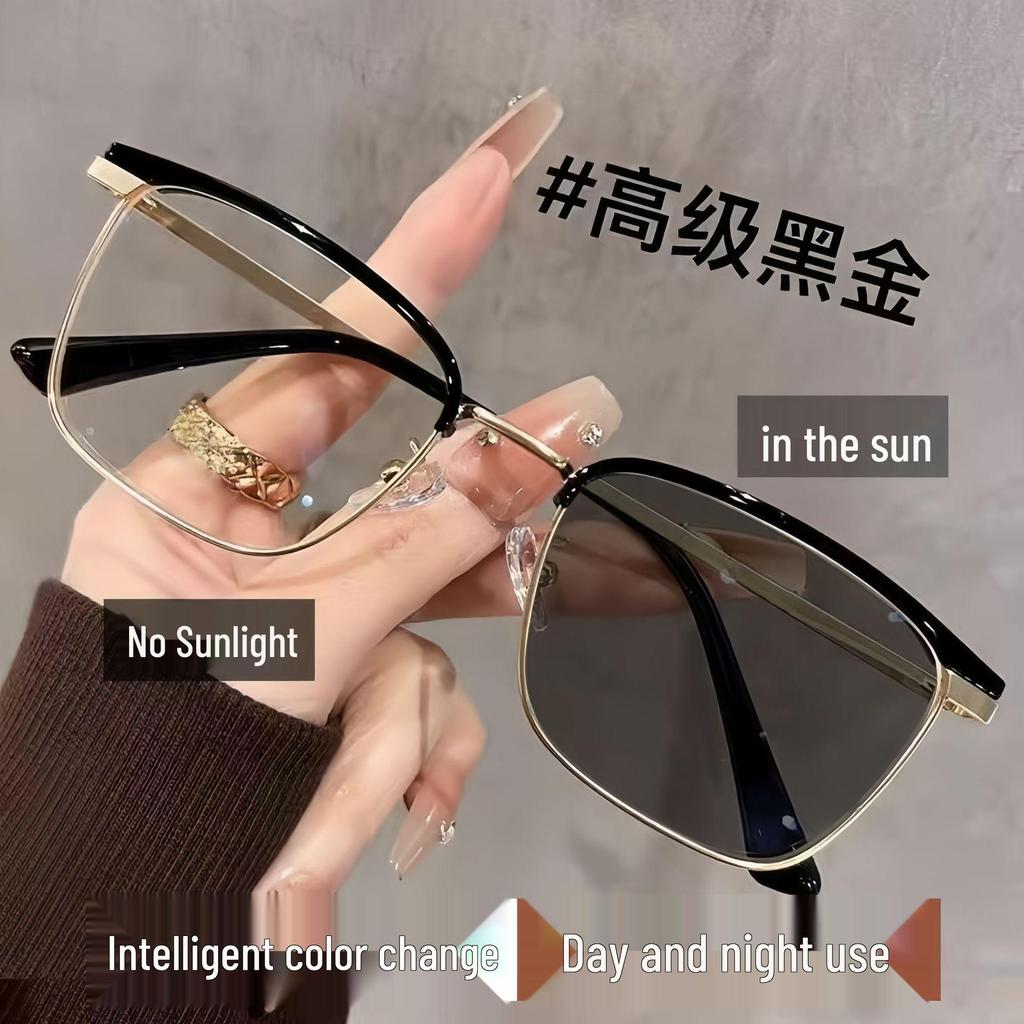 Photochromic Anti-Blue Light Prescription-Ready Eyebrow Line Glasses - Unisex, Ultra-Light, Stylish Optical Frames