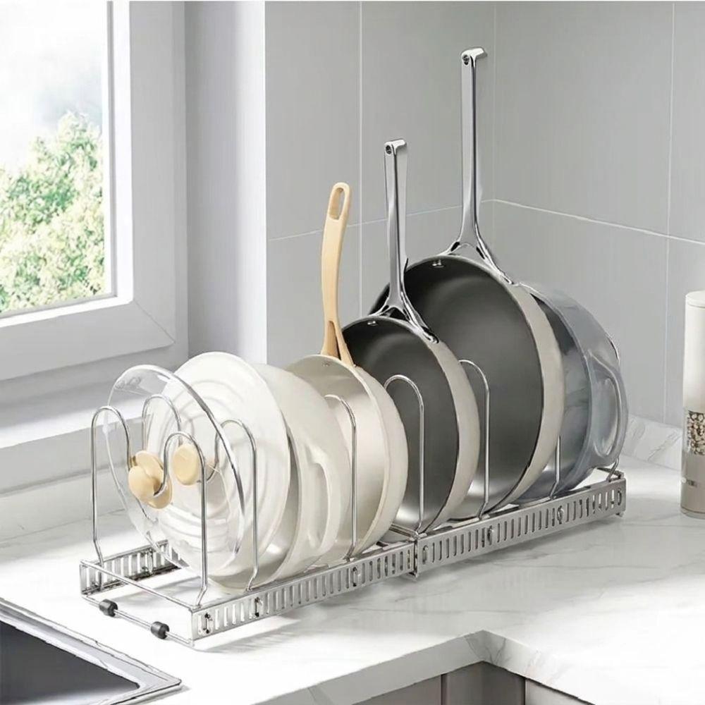 Smooth Polishing Pot Lid Storage Rack Kitchen Drainage Storage Rack Kitchen Organization